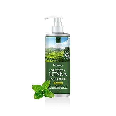 Шампунь Deoproce Green Tea Henna Pure Refresh1000 мл lador pure henna shampoo шампунь для волос с хной укрепляющий 200 мл