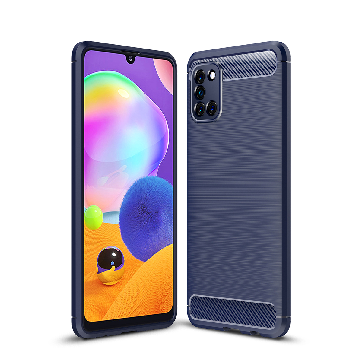 

Чехол силиконовый для Samsung Galaxy A31 Carbon series синий, Samsung Galaxy A31