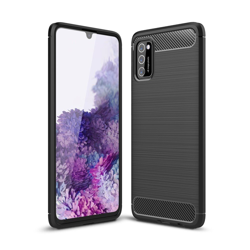 

Чехол силиконовый для Samsung Galaxy A41 Carbon series черный, Samsung Galaxy A41