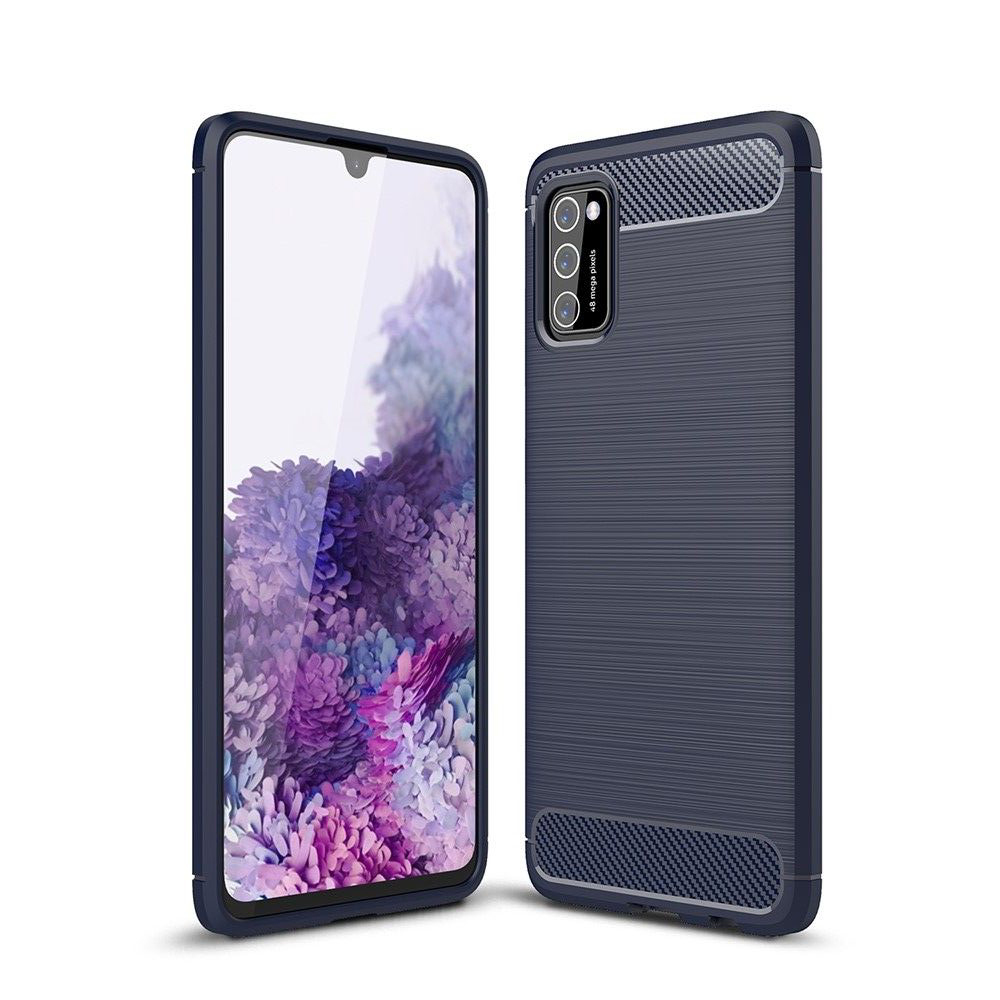 

Чехол силиконовый для Samsung Galaxy A41 Carbon series синий, Samsung Galaxy A41