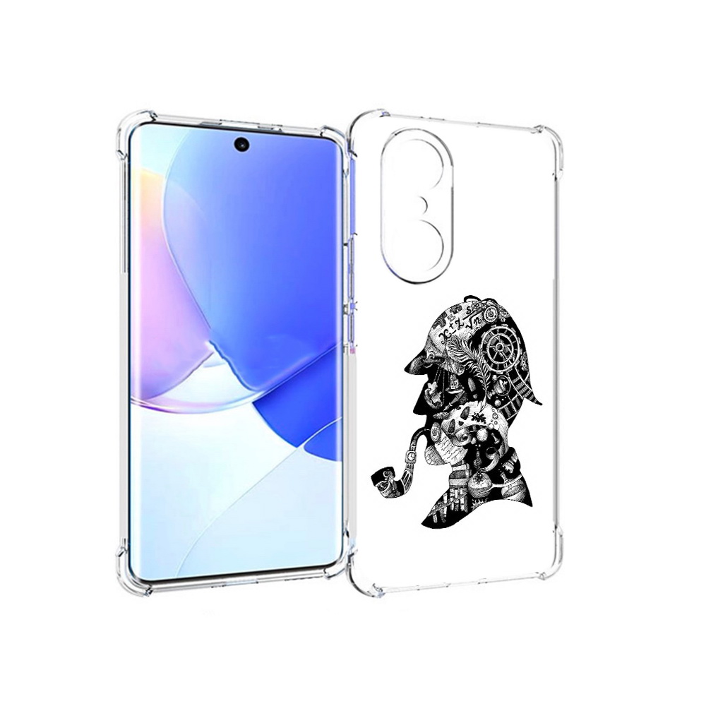

Чехол MyPads Tocco для Honor 60 Pro мужчина с трубкой абстракция, Прозрачный, Tocco