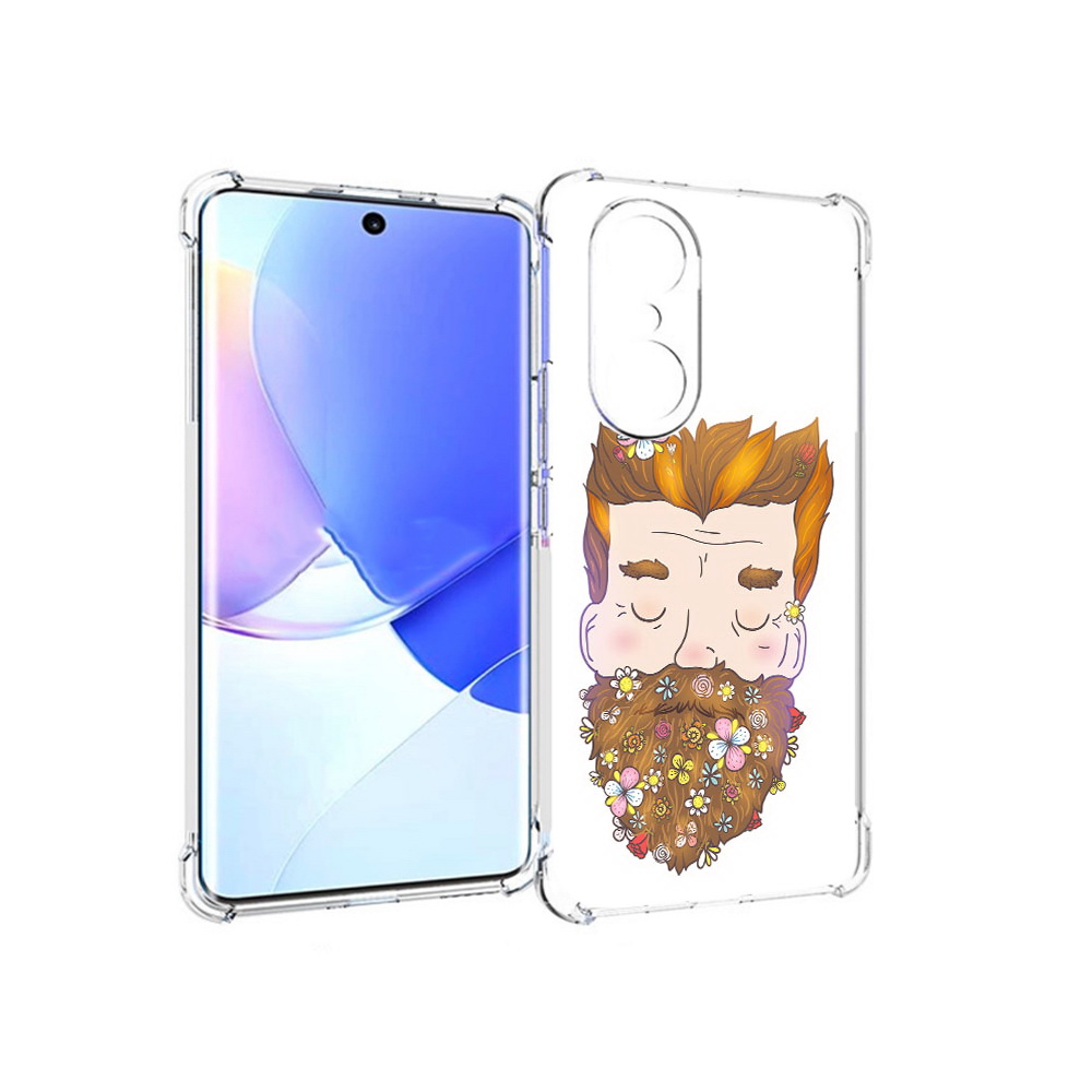 

Чехол MyPads Tocco для Honor 60 Pro мужчина с цветами в бороде, Прозрачный, Tocco