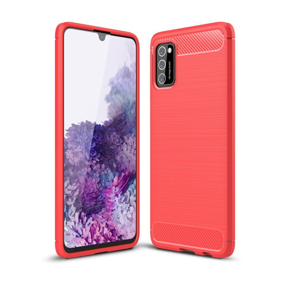 

Чехол силиконовый для Samsung Galaxy A41 Carbon series красный, Samsung Galaxy A41