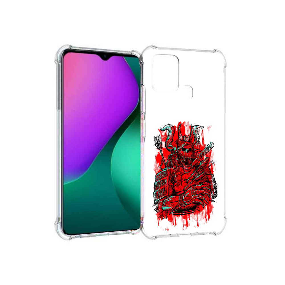 

Чехол MyPads Tocco для Infinix Hot 10 Play красный скелет воин, Прозрачный, Tocco