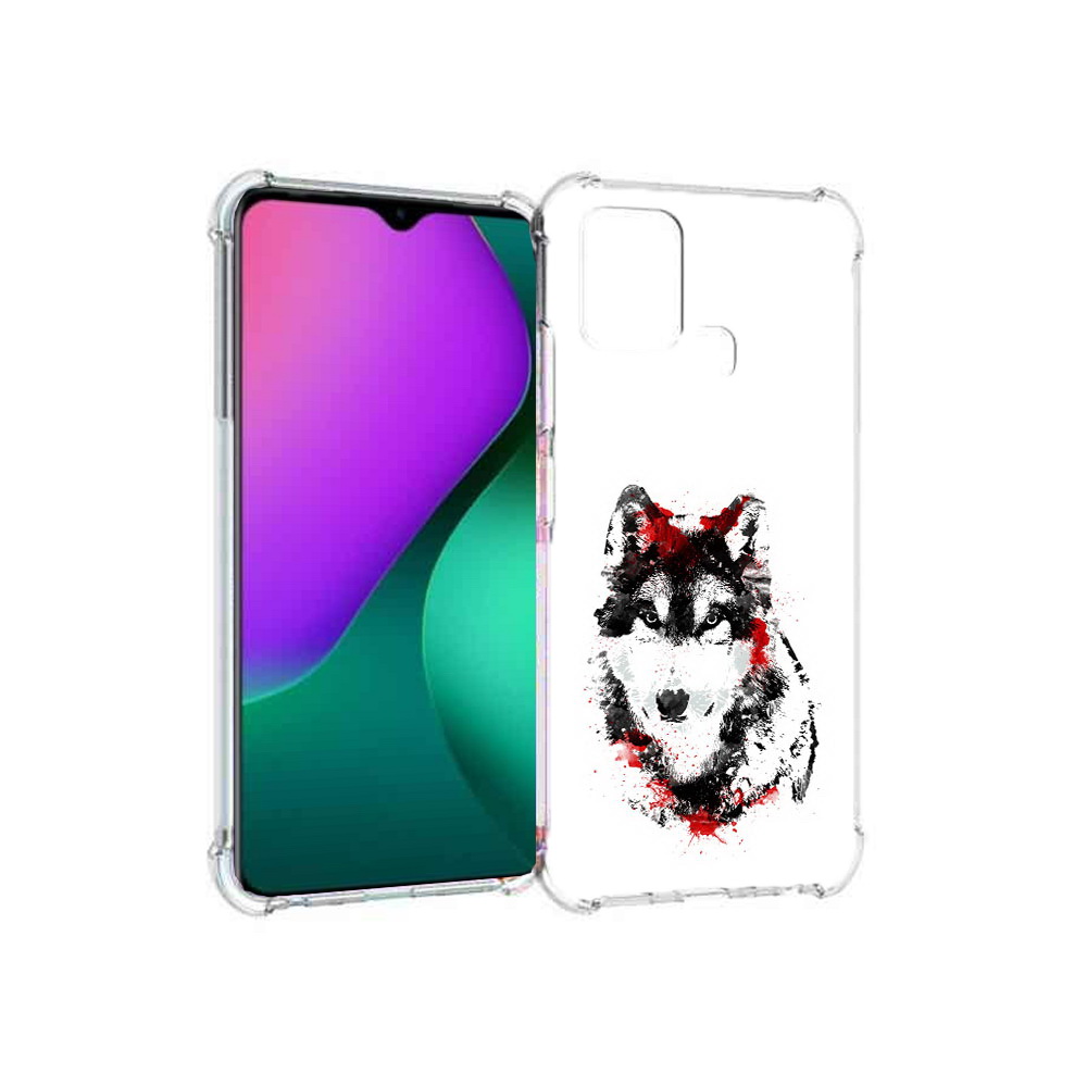 

Чехол MyPads Tocco для Infinix Hot 10 Play кровавый волк, Прозрачный, Tocco