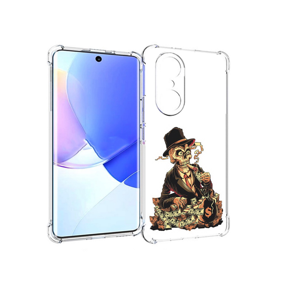 

Чехол MyPads Tocco для Honor 60 Pro нарисованный череп с сигаретой, Прозрачный, Tocco