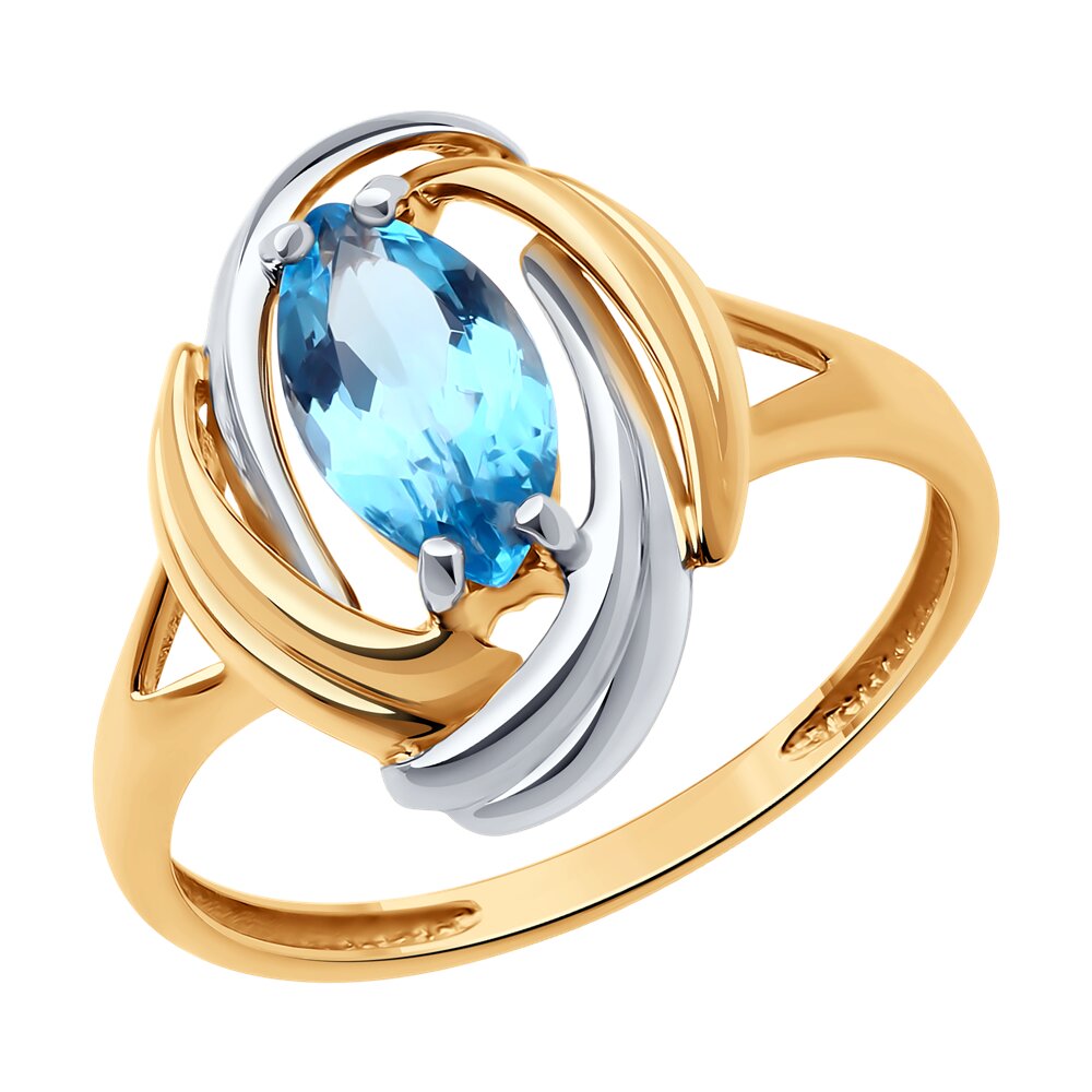 

Кольцо из золота р. 16,5 Diamant 51-310-02475-1, топаз, 51-310-02475-1