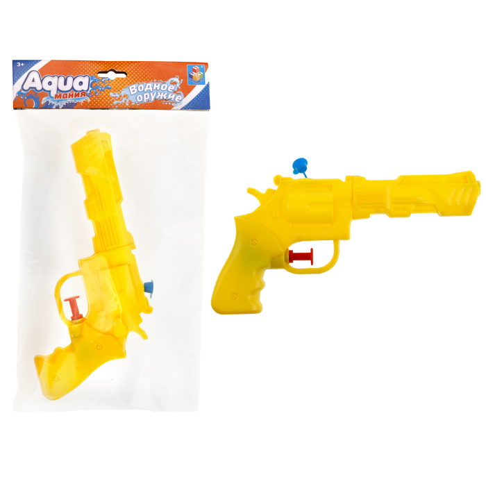 Водное оружие 1toy Аквамания револьвер желтый 17x3x8,5 см