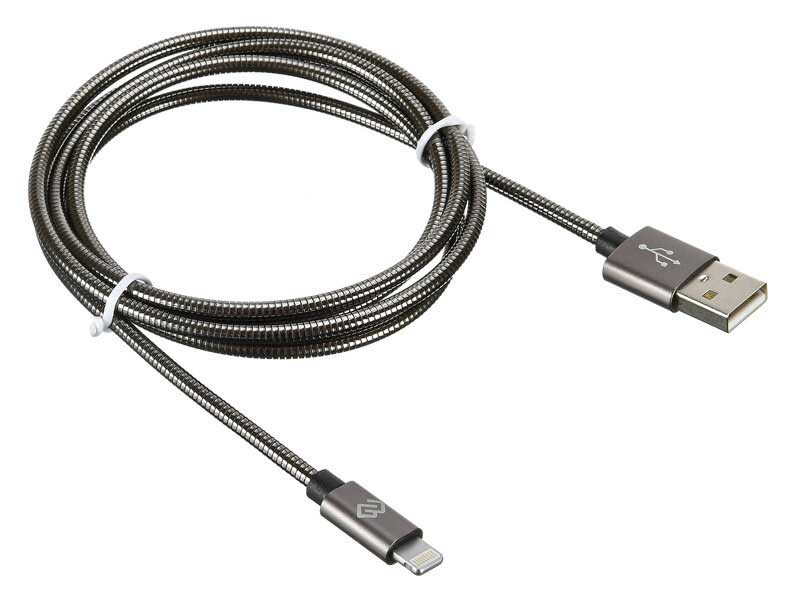 

Кабель DIGMA Lightning - USB в оплетке, 2А, 1.2 м, темно-серый (light-1.2m-g)