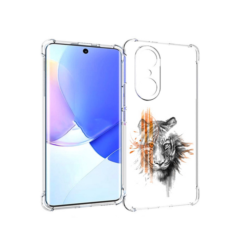 

Чехол MyPads Tocco для Honor 60 Pro огненный тигр, Прозрачный, Tocco
