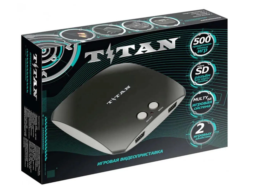 

Приставка 16bit TITAN Magistr Titan 3, 500 игр, Черный, Magistr Titan 3