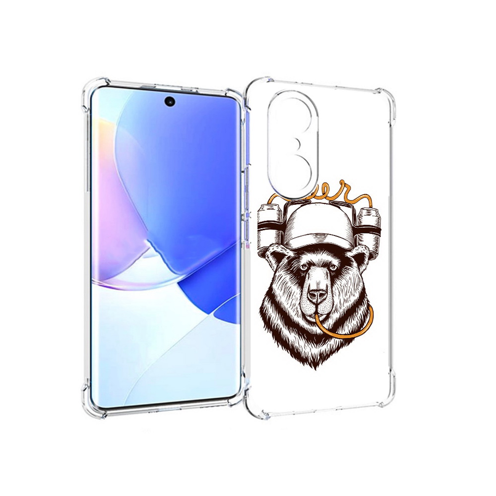

Чехол MyPads Tocco для Honor 60 Pro пивной медведь, Прозрачный, Tocco