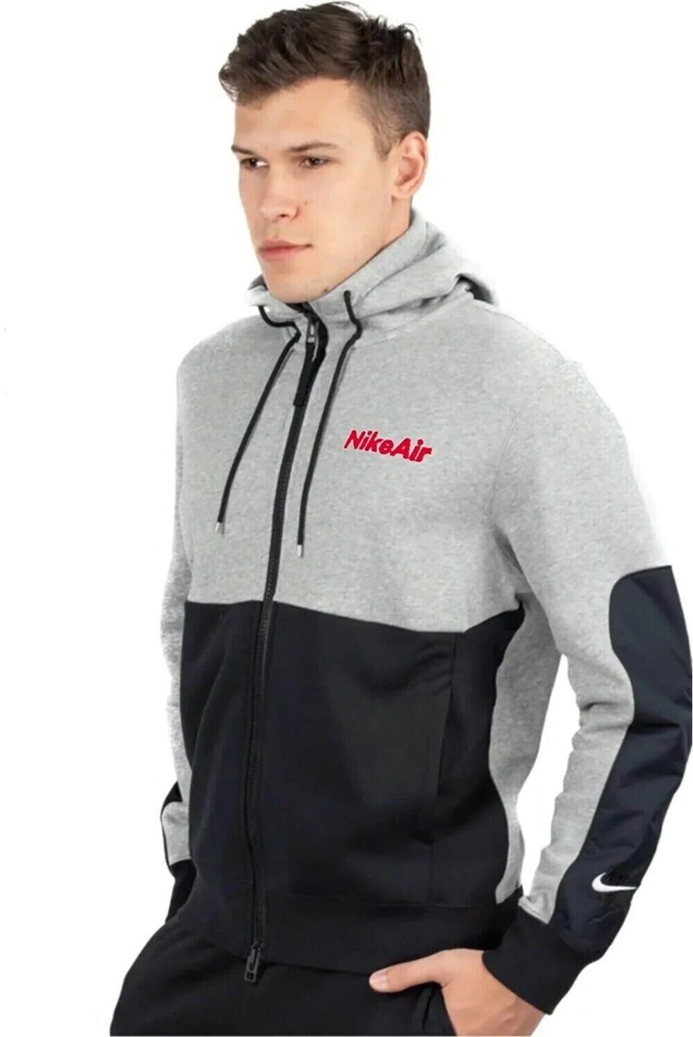 

Толстовка мужская Nike M Sportswear Air Hoody Fz Fleece серая S, M Sportswear Air Hoody Fz Fleece