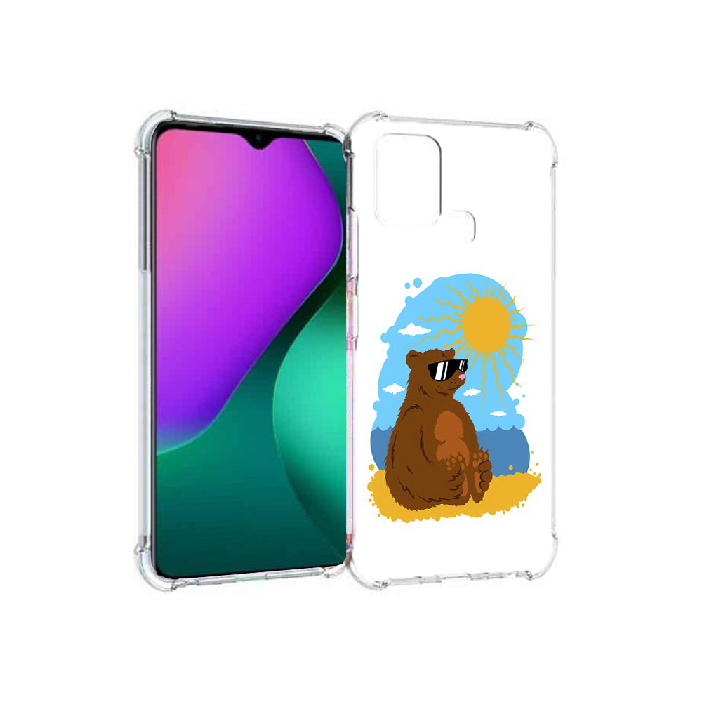

Чехол MyPads Tocco для Infinix Hot 10 Play медведь на чиле, Прозрачный, Tocco