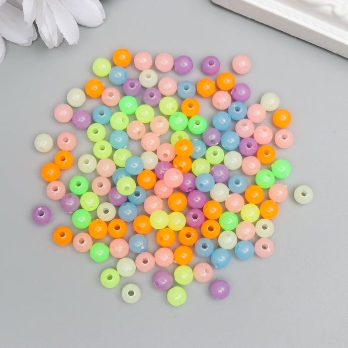 

Набор бусин для творчества акрил фосфорные "Шарики" набор 20 гр 0,6х0,6х0,6 см, Разноцветный