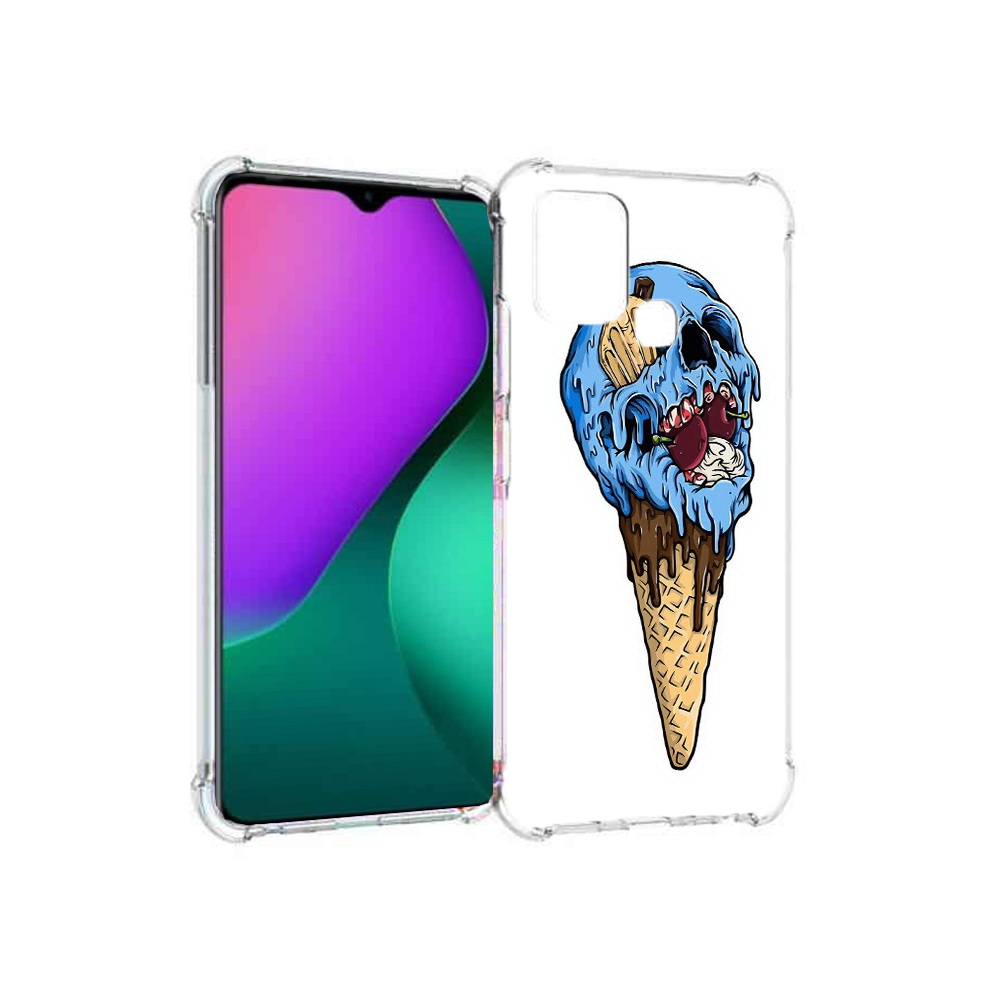 

Чехол MyPads Tocco для Infinix Hot 10 Play мороженное череп, Прозрачный, Tocco
