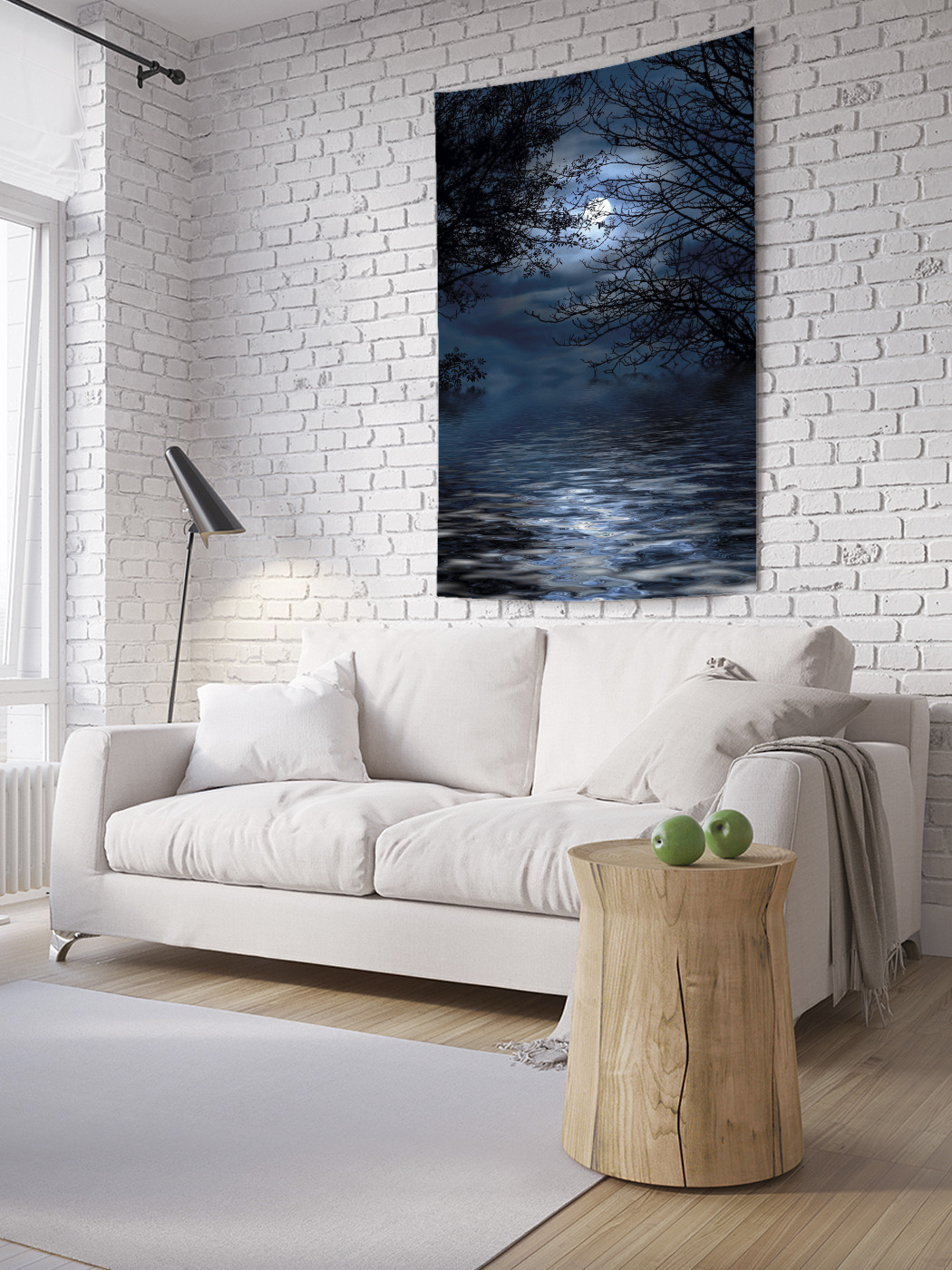 

Вертикальное фотопанно на стену JoyArty Ночной лес над рекой 150x200 см, Ночной лес над рекой
