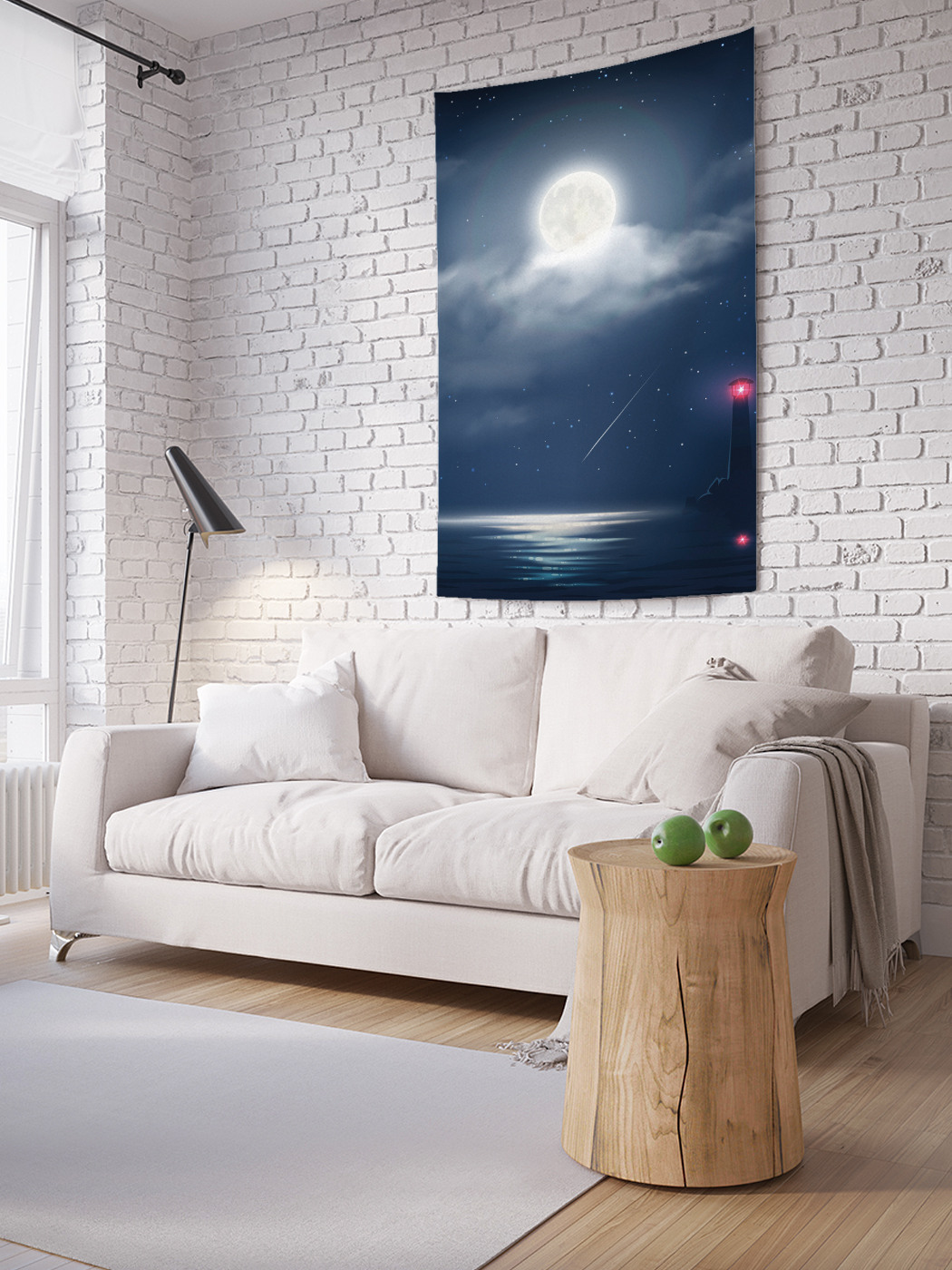 

Вертикальное фотопанно на стену JoyArty Полнолуние над маяком 150x200 см, Полнолуние над маяком
