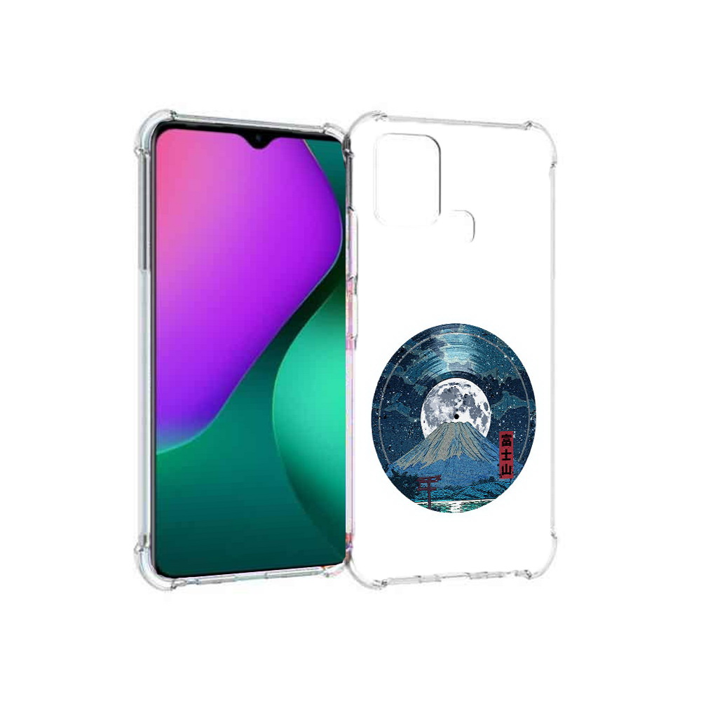 

Чехол MyPads Tocco для Infinix Hot 10 Play нарисованная виниловая гора с луной, Прозрачный, Tocco