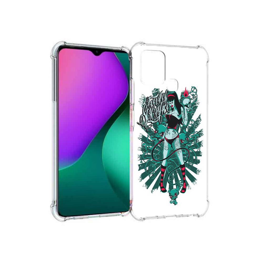 

Чехол MyPads Tocco для Infinix Hot 10 Play нарисованная девушка в татуировках, Прозрачный, Tocco