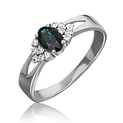 

Кольцо из золота р. 19 PLATINA jewelry 01-1294-00-105-1120-30, сапфир\бриллиант, 01-1294-00-105-1120-30