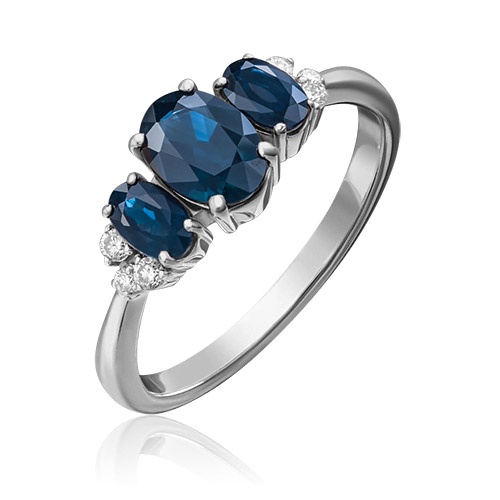 

Кольцо из золота р. 17,5 PLATINA jewelry 01-1296-00-105-1120-30, сапфир\бриллиант, 01-1296-00-105-1120-30