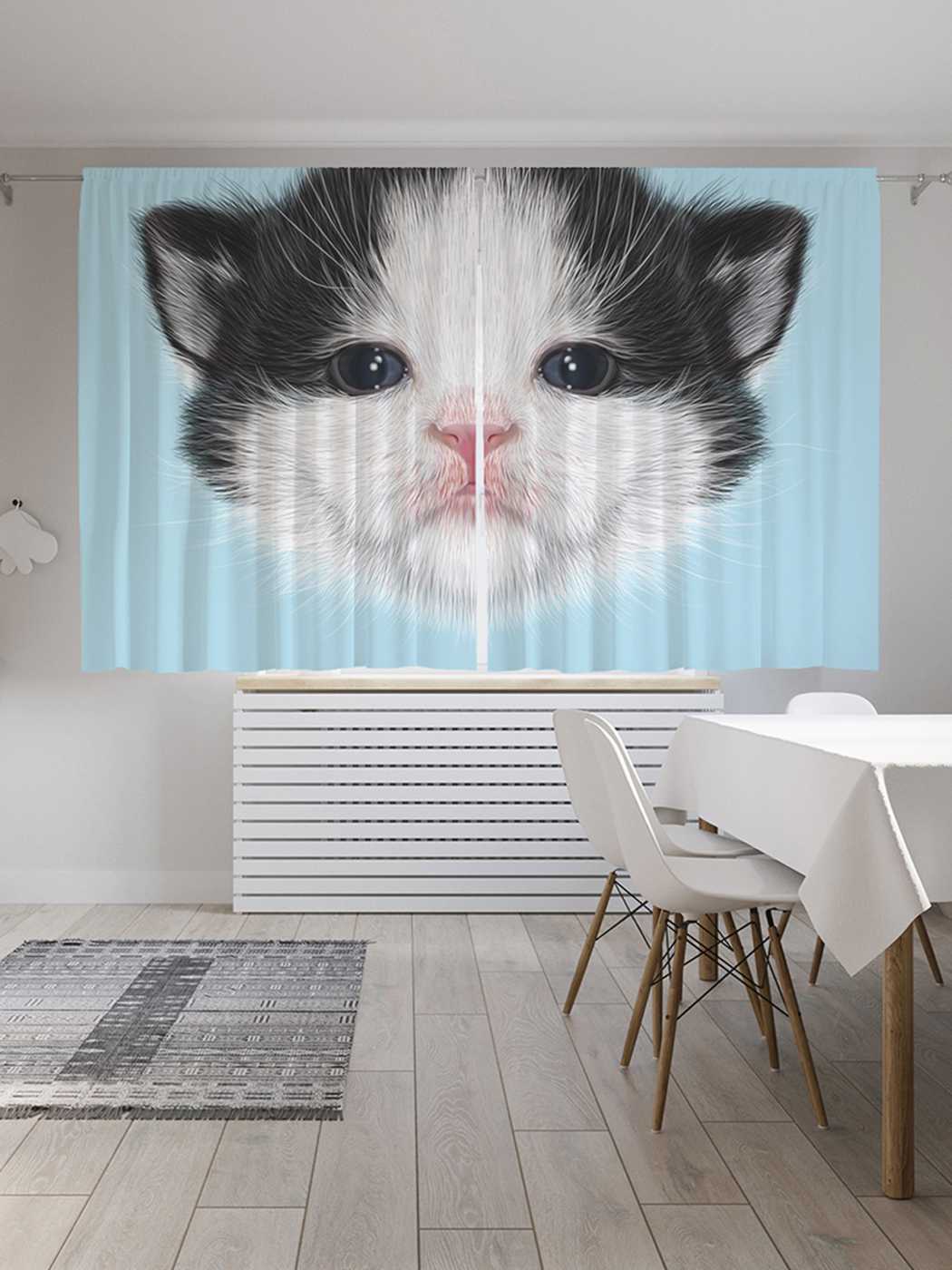 

Классические шторы JoyArty "Милый котенок", серия Oxford DeLux, 2 полотна 145x180 см, Милый котенок