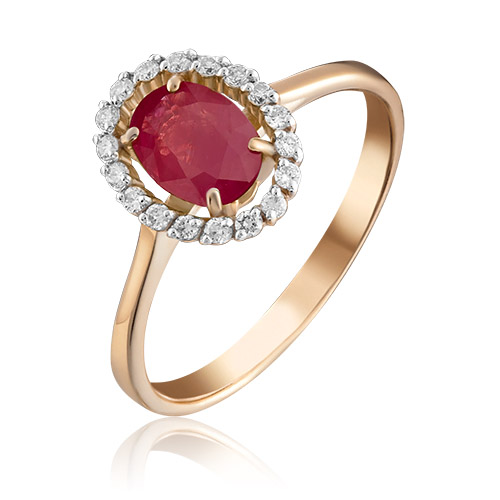 

Кольцо из золота с рубином/бриллиантом р. 18,5 PLATINA jewelry 01-1313-00-107-1110-30, 01-1313-00-107-1110-30