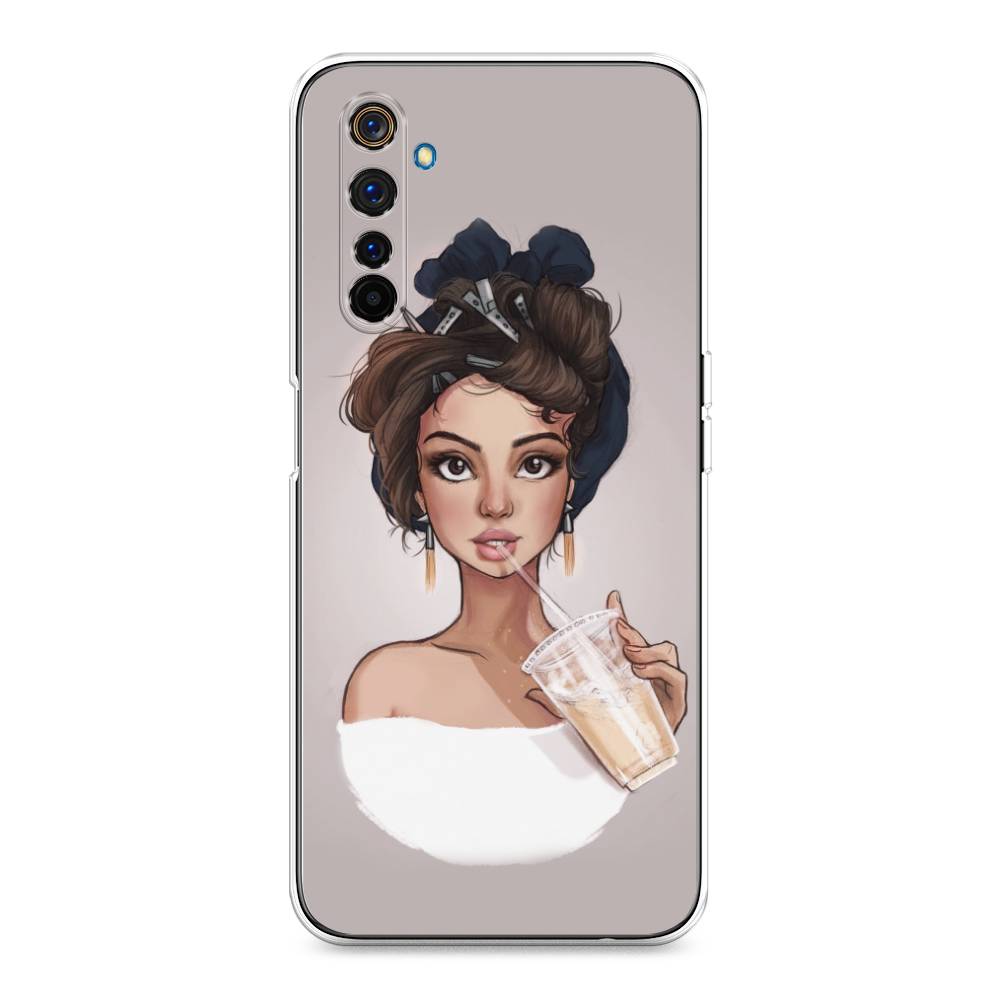 

Чехол на Realme 6 Pro "Девушка с фраппе", Серый, 252850-6