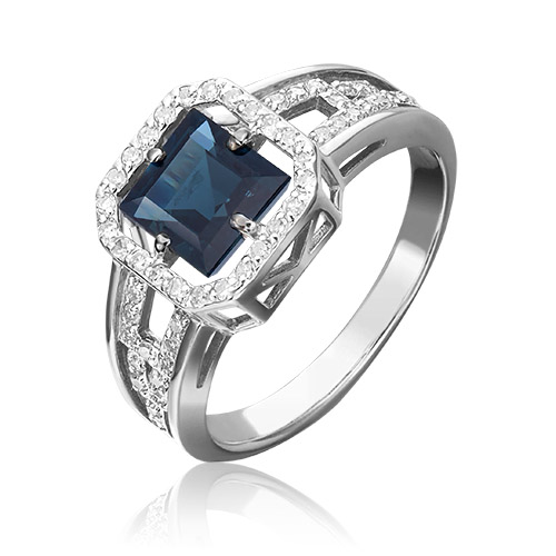 

Кольцо из золота р. 19 PLATINA jewelry 01-1322-00-105-1120-30, сапфир\бриллиант, 01-1322-00-105-1120-30