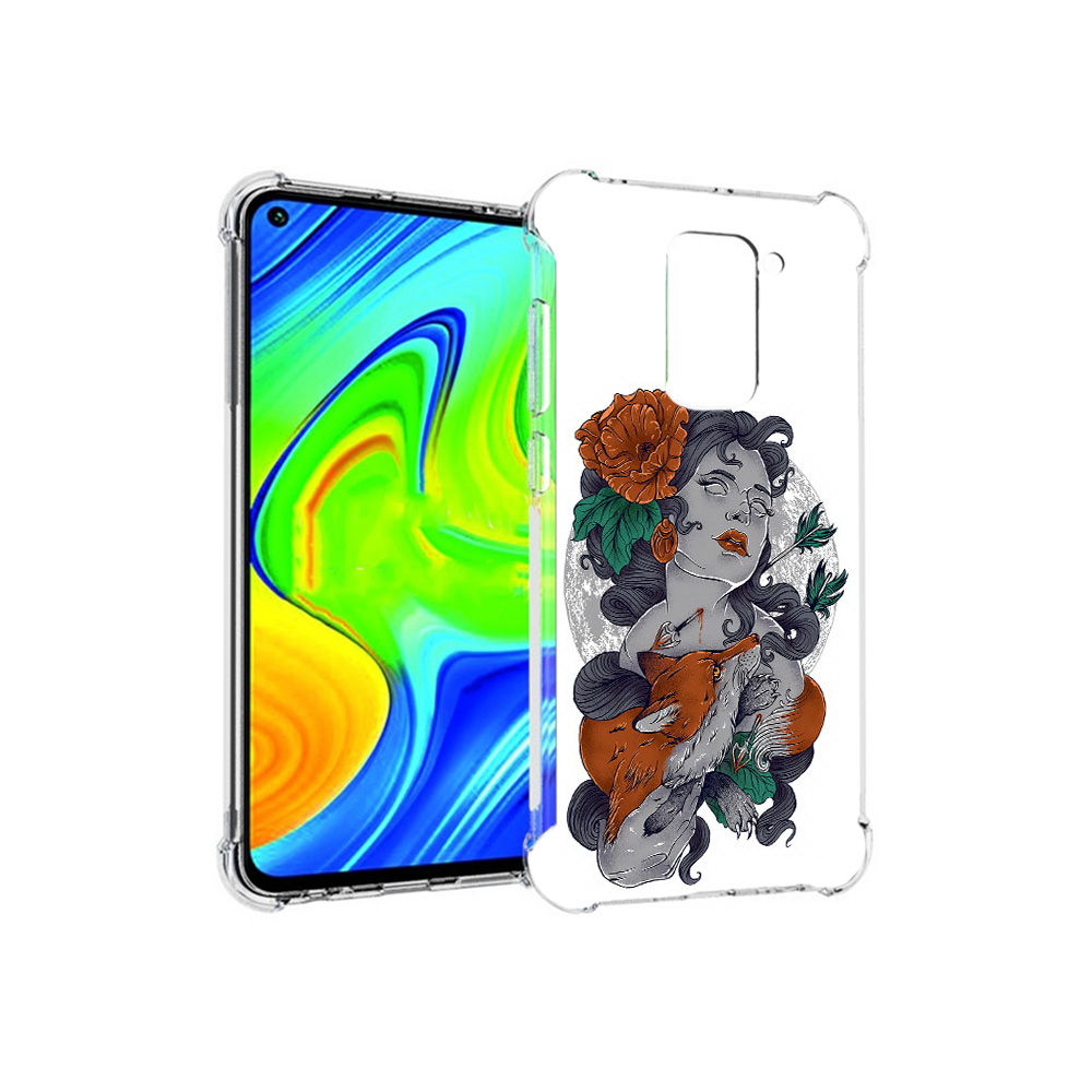 Чехол MyPads Tocco для Xiaomi Redmi Note 9 темная девушка с лисой (PT150805.258.639)