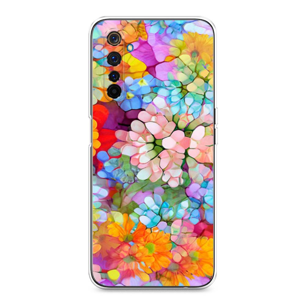 

Чехол на Realme 6 Pro "Цветы витраж", Оранжевый;розовый;голубой, 252850-3