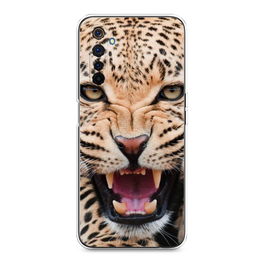 

Чехол на Realme 6 Pro "Леопард 3d", Бежевый;черный, 252850-6