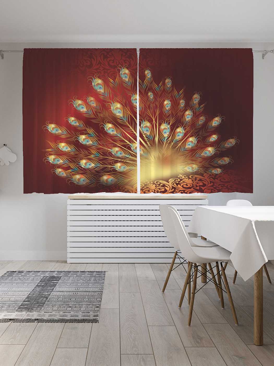 

Классические шторы JoyArty "Жар-птица", серия Oxford DeLux, 2 полотна 145x180 см, Жар-птица