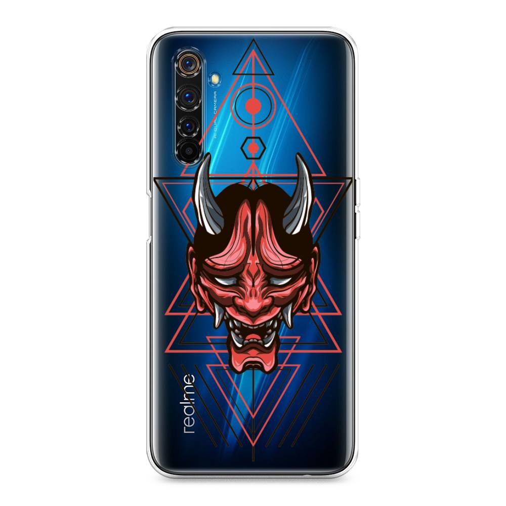 

Чехол на Realme 6 Pro "Hanya Oni mask", Серый;красный;черный, 252850-4