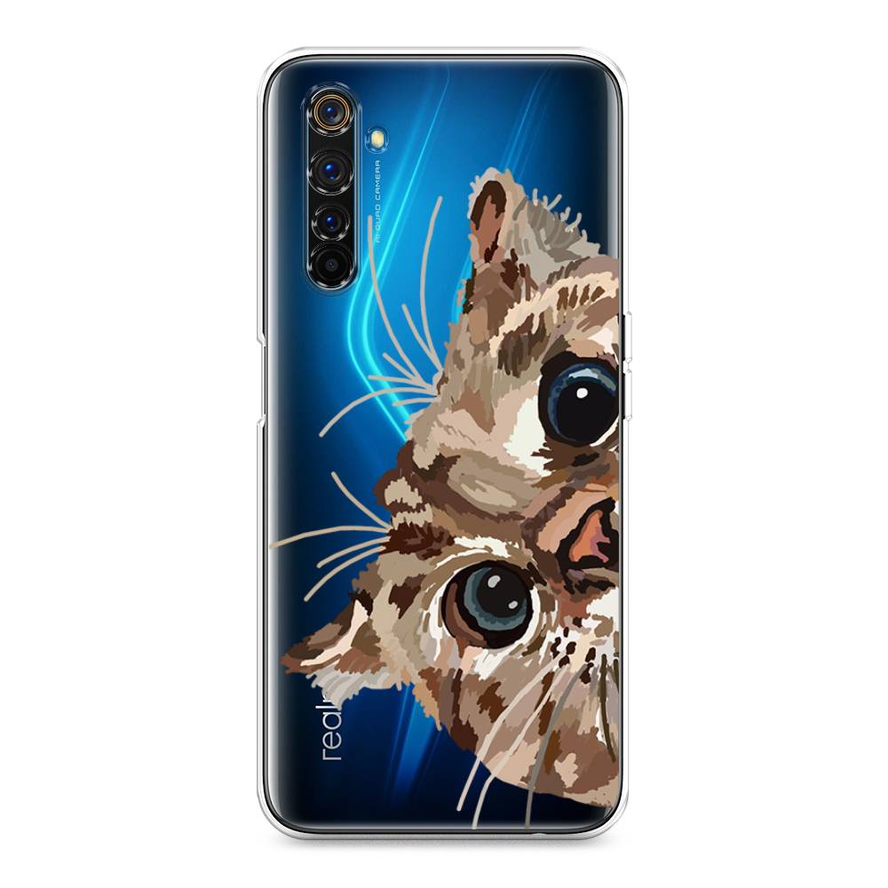 

Чехол на Realme 6 Pro "Любопытный кот", Коричневый;синий;черный, 252850-1