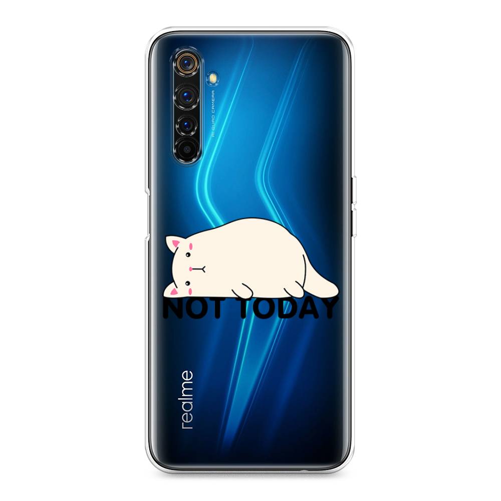 

Чехол на Realme 6 Pro "Cat not today", Белый;розовый;черный, 252850-1