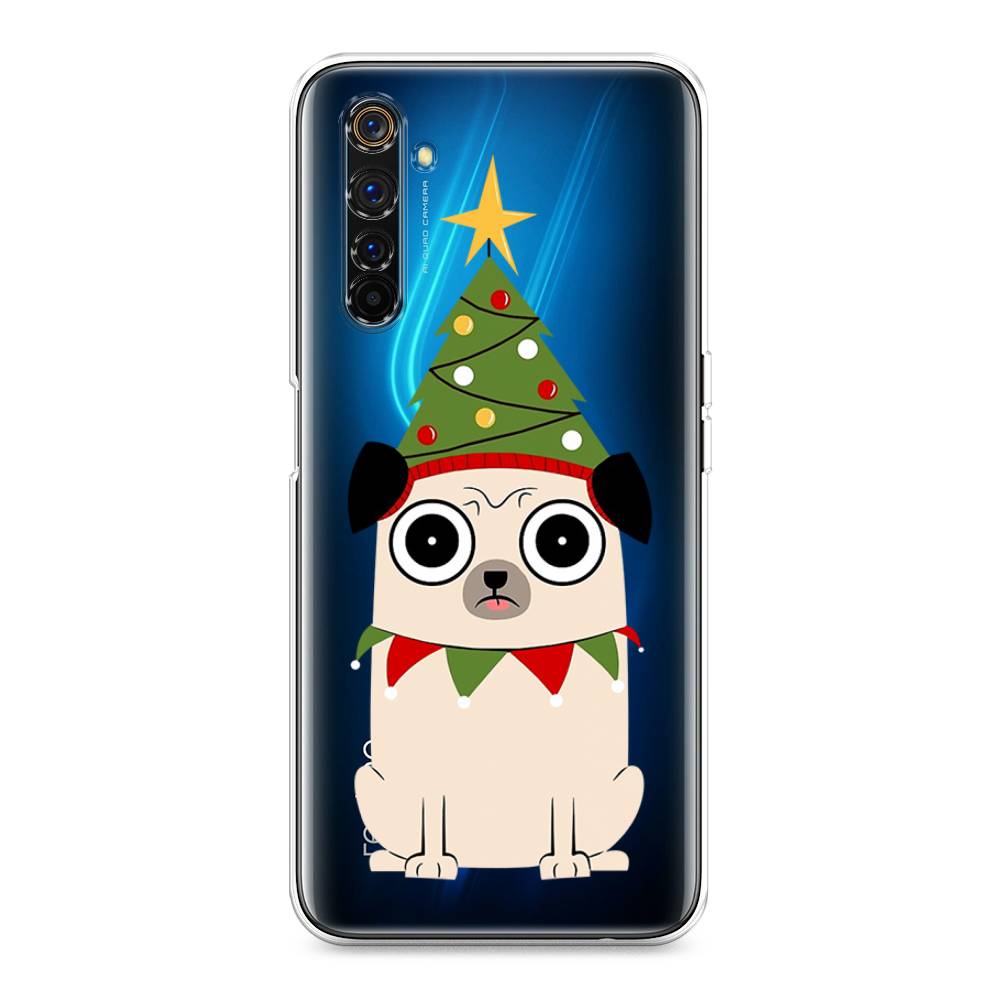 

Чехол на Realme 6 Pro "Собачка с ёлочкой", Бежевый;красный;зеленый, 252850-1