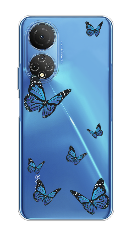 

Чехол на Honor X7 2022 "Blue butterflies", Синий;черный, 6108850-1