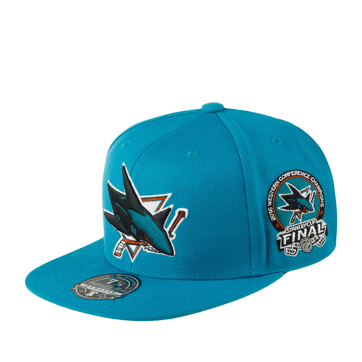 

Бейсболка унисекс Mitchell & Ness 6HSFLR22464-SJSTEAL San Jose Sharks NHL бирюзовая, р.59, Голубой, 6HSFLR22464-SJSTEAL San Jose Sharks NHL
