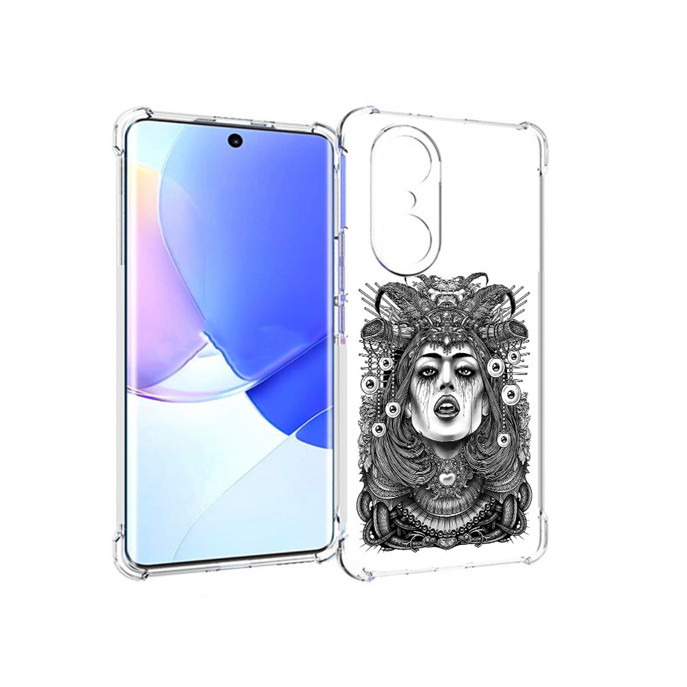

Чехол MyPads Tocco для Honor 60 Pro портрет девушки черно белый, Прозрачный, Tocco