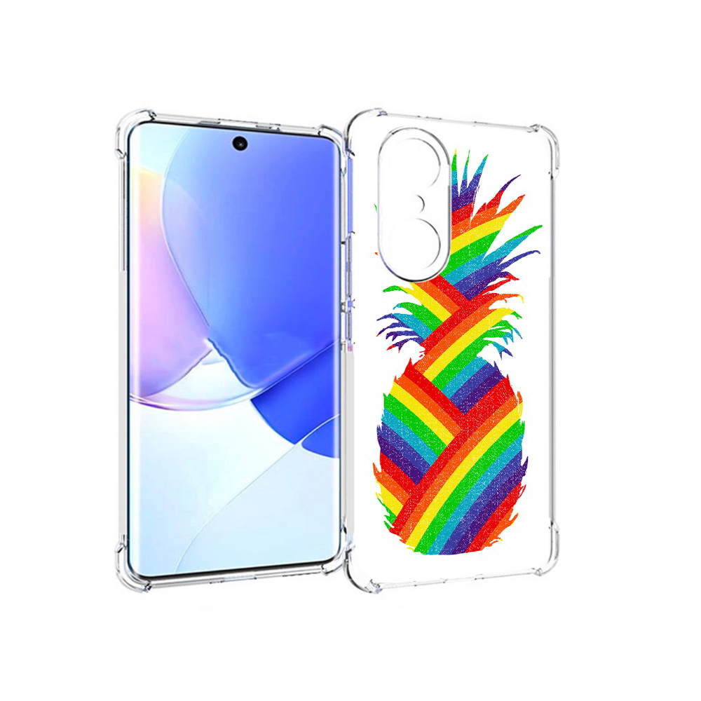 

Чехол MyPads Tocco для Honor 60 Pro радужный ананас, Прозрачный, Tocco