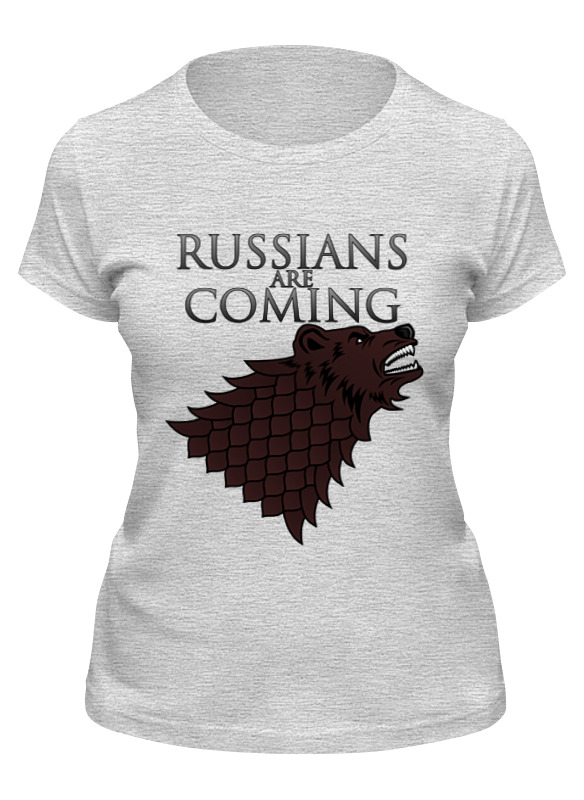 

Футболка женская Printio Russians are coming серая M, Russians are coming