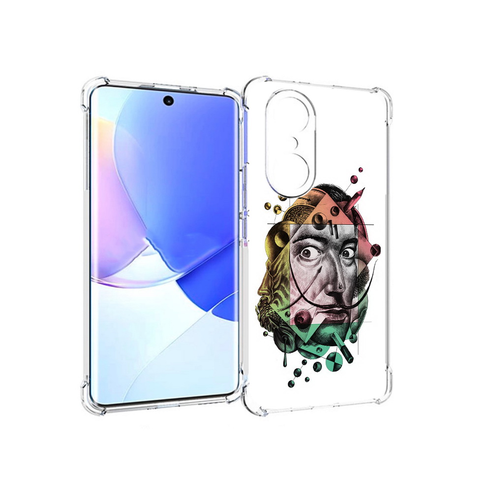 

Чехол MyPads Tocco для Honor 60 Pro разноцветное лицо абстракция, Прозрачный, Tocco