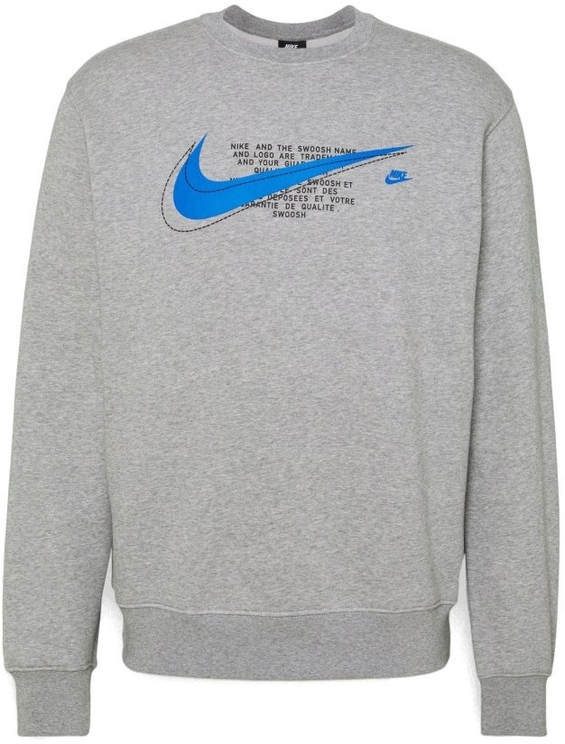 

Свитшот мужской Nike M Court Fleece Crew серый S, M Court Fleece Crew