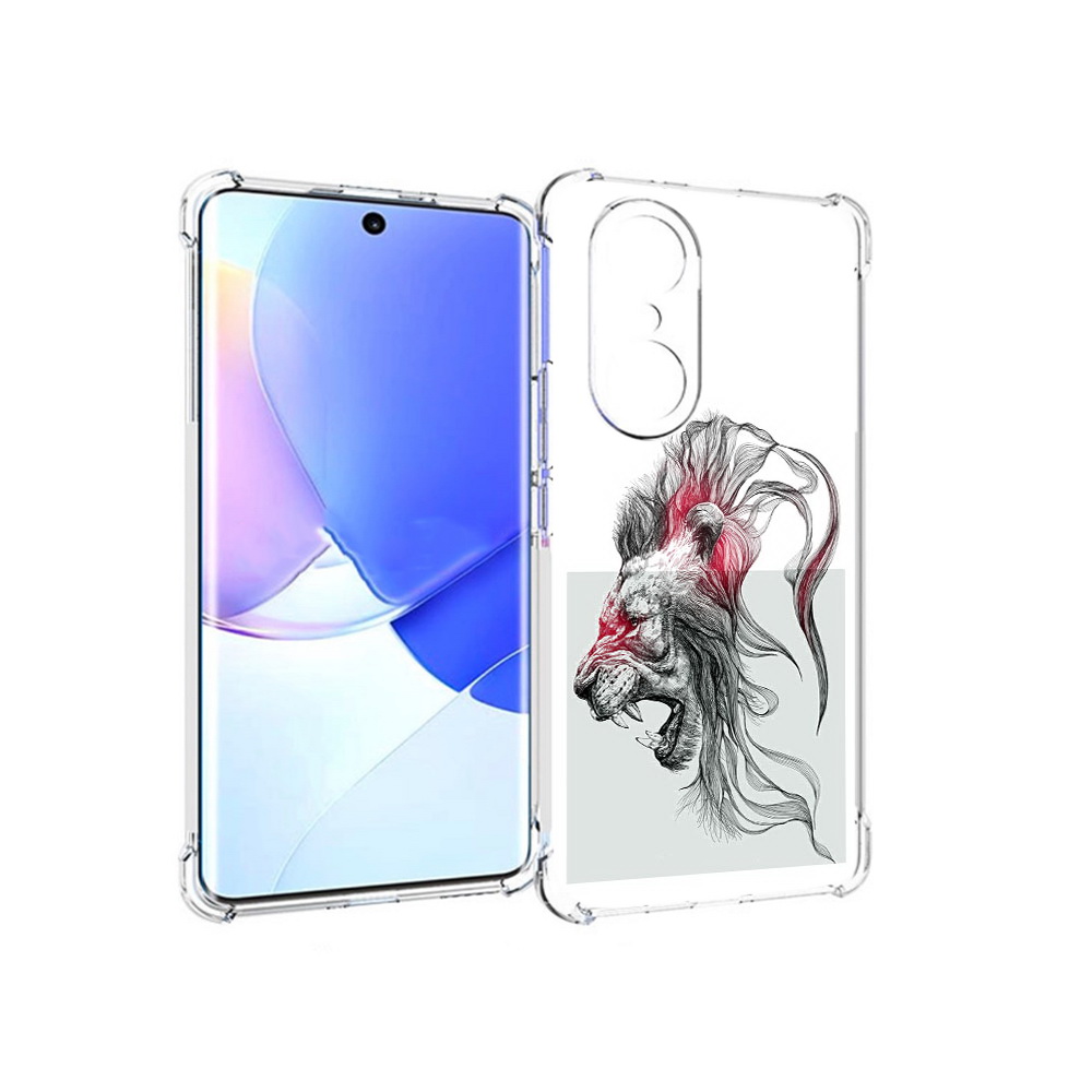 

Чехол MyPads Tocco для Honor 60 Pro разъяренный лев, Прозрачный, Tocco