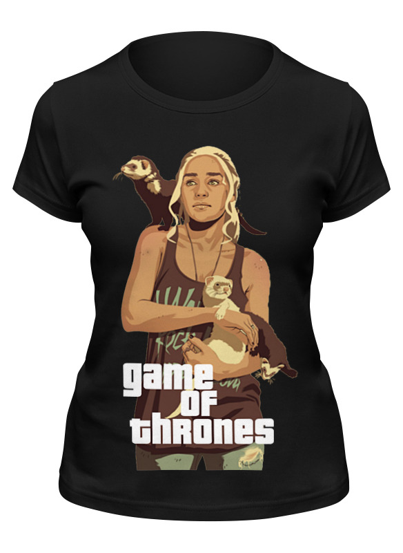 

Футболка женская Printio Gta game of thrones черная M, Gta game of thrones