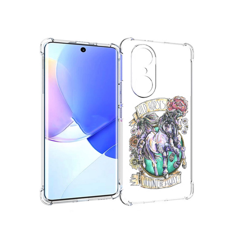 

Чехол MyPads Tocco для Honor 60 Pro рисунок коней в цветах, Прозрачный, Tocco