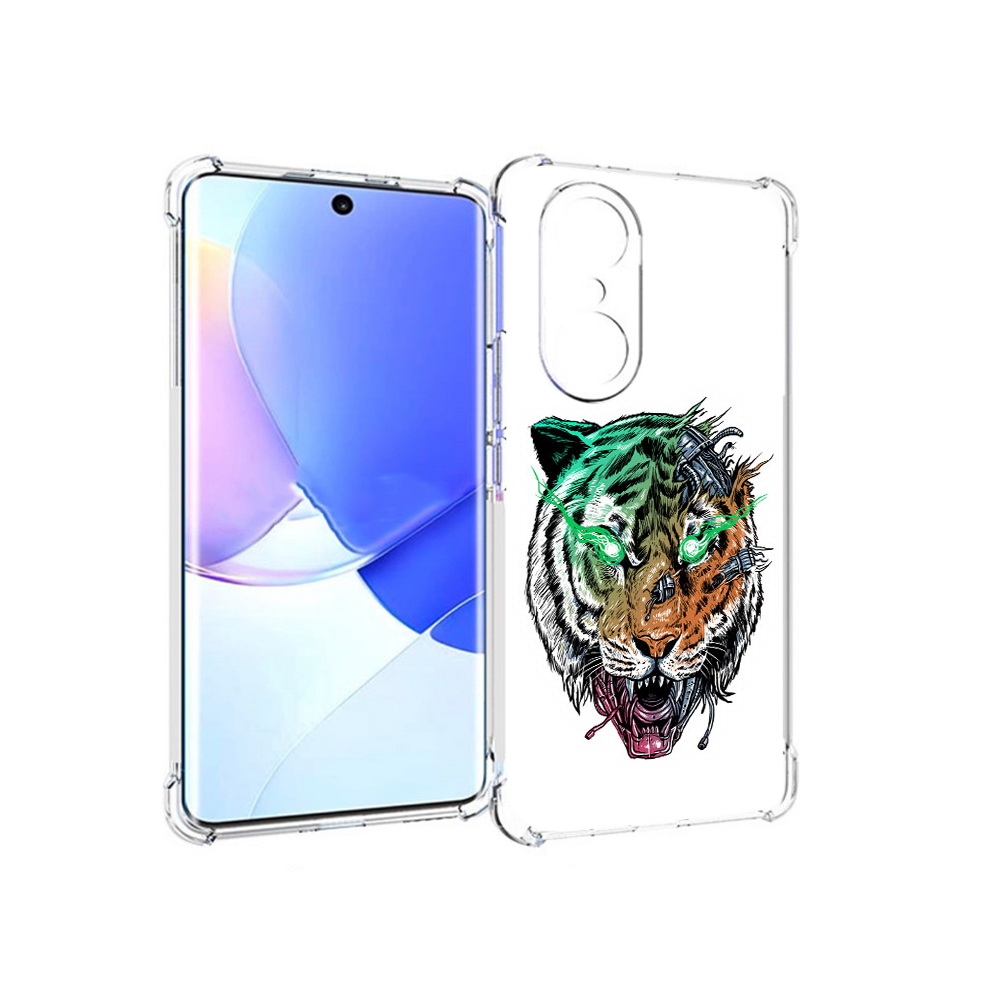 

Чехол MyPads Tocco для Honor 60 Pro робо-тигр, Прозрачный, Tocco