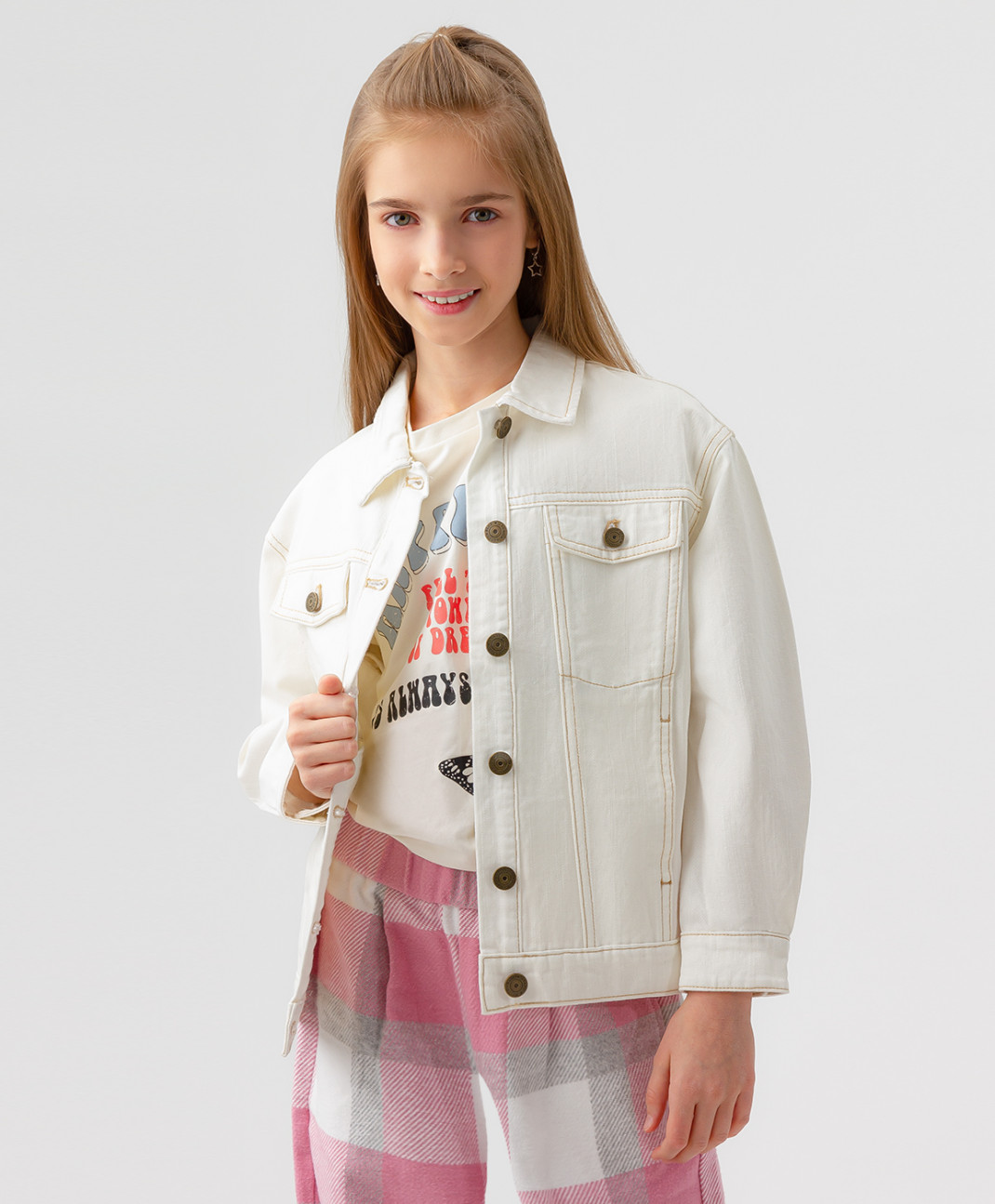 

Куртка детская Button Blue 123BBGJC40020200, цвет белый, размер 158, 123BBGJC40020200